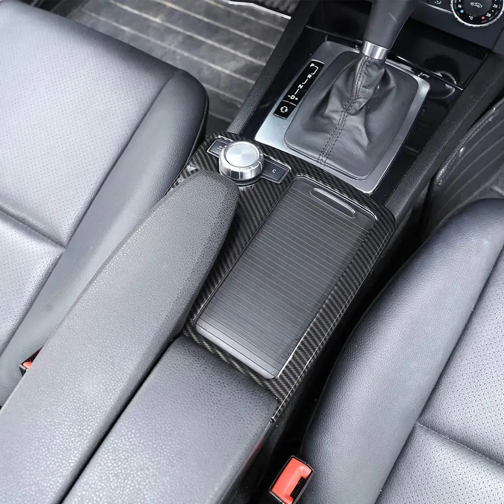 

Car Styling Carbon fiber Multimedia Handrest Panel Covers For Mercedes Benz W204 W212 C Class E Class