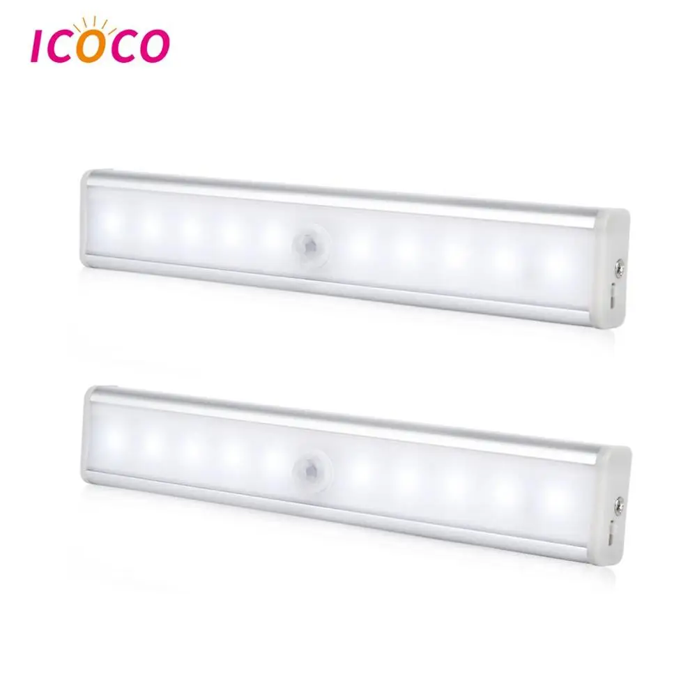 ICOCO светодиодный движения USB Перезаряжаемые Беспроводной Сенсор Ночной свет