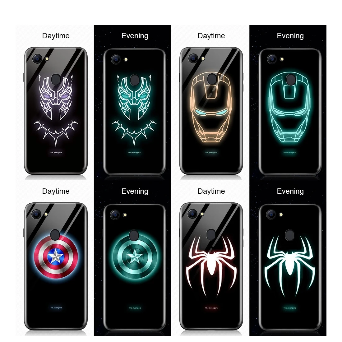 Для OPPO A73 A75 A75s F5 Plus Молодежный светящийся чехол Мстители Marvel пантера Веном в