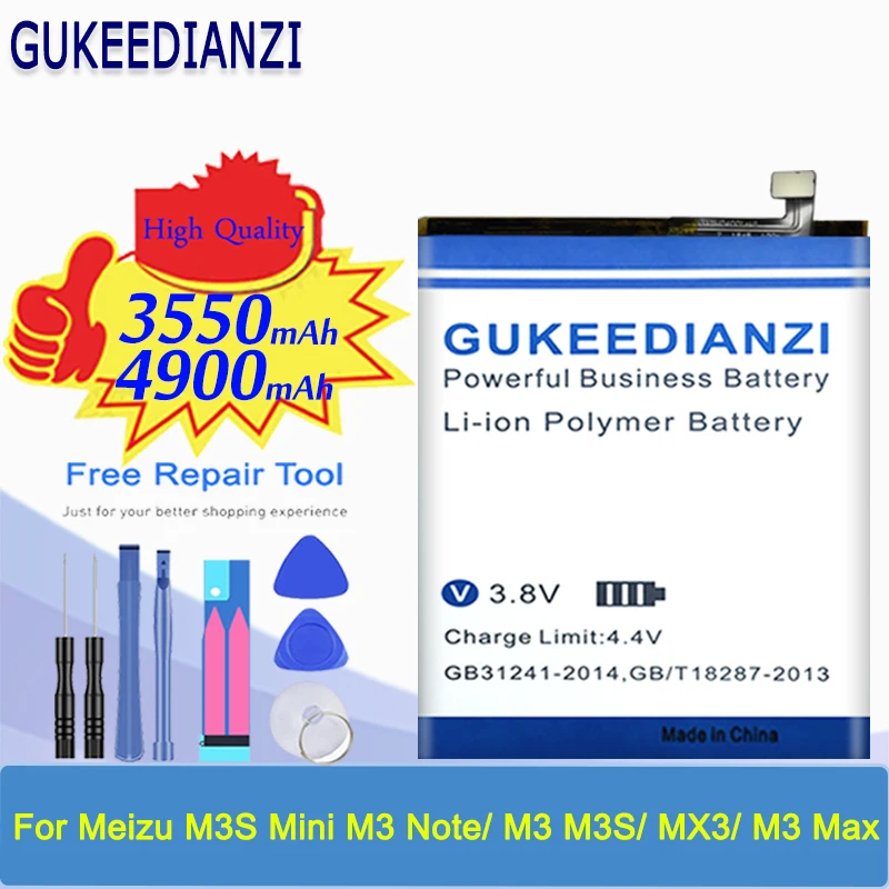4900 мА/ч GUKEEDIANZI мобильный телефон Батарея для Meizu Meizy M3 Примечание L681 L681H BT61 (версия L)