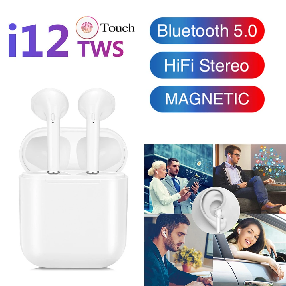 I12 TWS беспроводная гарнитура с сенсорным ключом Bluetooth 5 0 спортивные стерео