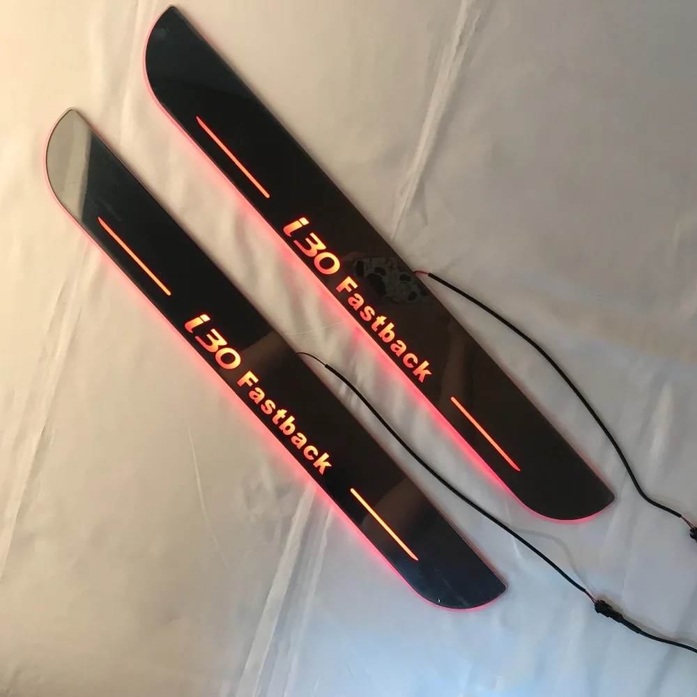 

Osmrk led moving door scuff for Hyundai i30 fastback dynamic door sill plate flat lining overlay Flowing/still light, 2pcs