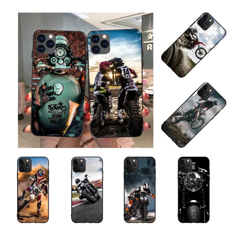 Nbдруicai ретро мотоцикл крест мягкий черный чехол для телефона iPhone 11 pro XS MAX 8 7 6 6S Plus X