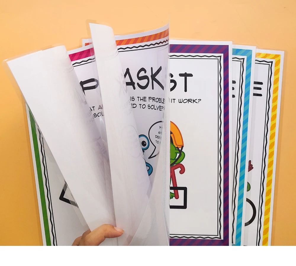 6 шт./партия постер для обучения на английском языке с большим стержнем карты