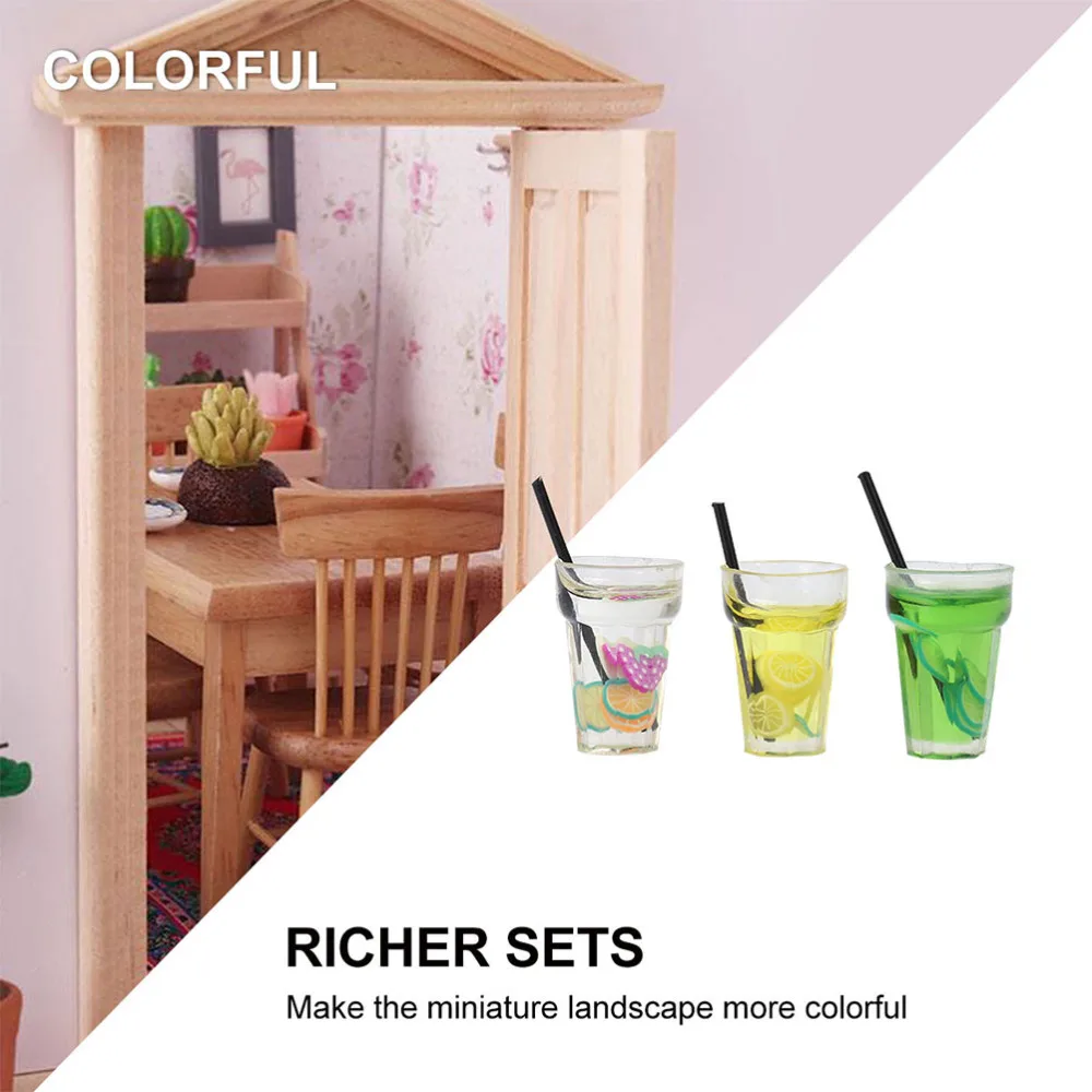 

8Pcs Fruit Tea Miniature Drink Ornaments DIY Accessories (Mixed Style)