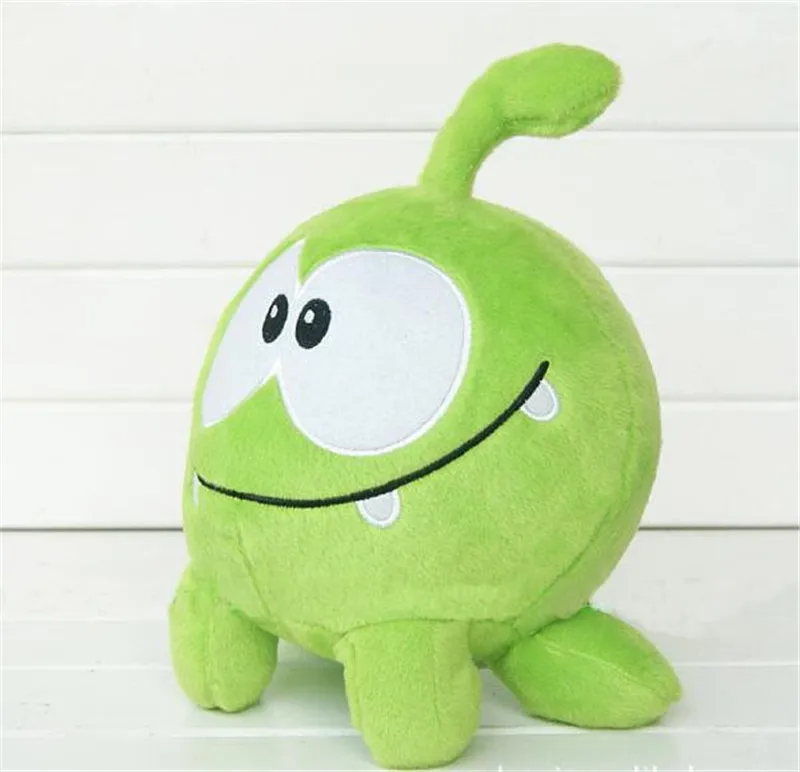 20 см Популярная игра мультфильм вырезать веревку Om Nom Frog Мягкие животные плюшевые