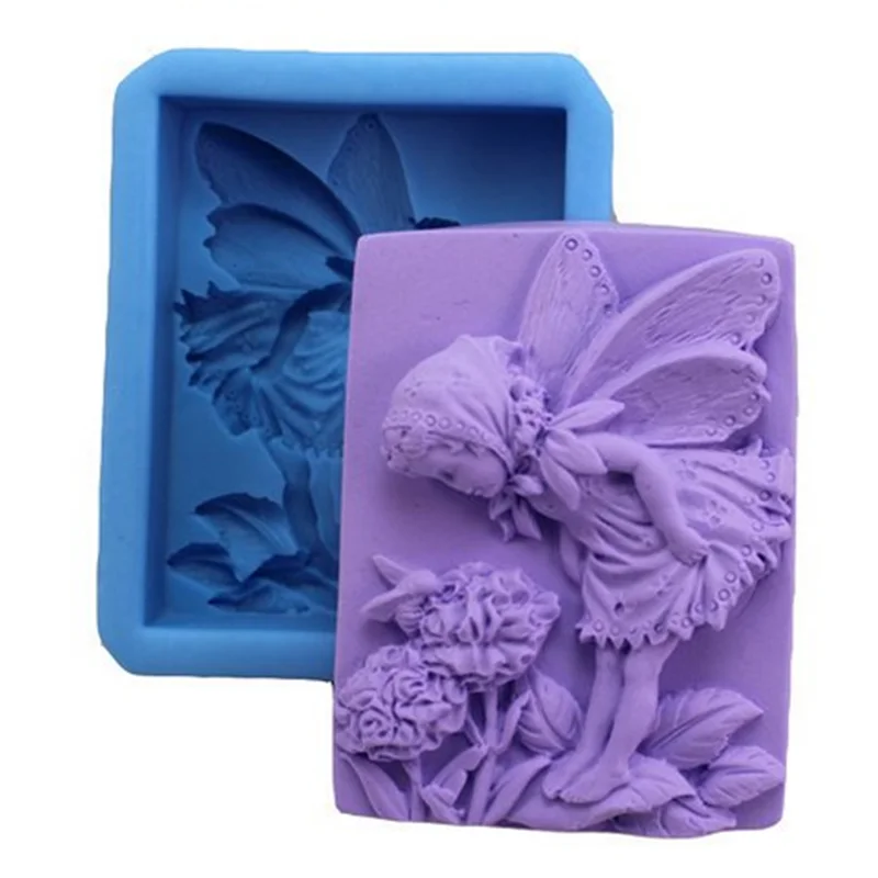 Силиконовая форма для мыла ручной работы с цветами сказочными ангелами