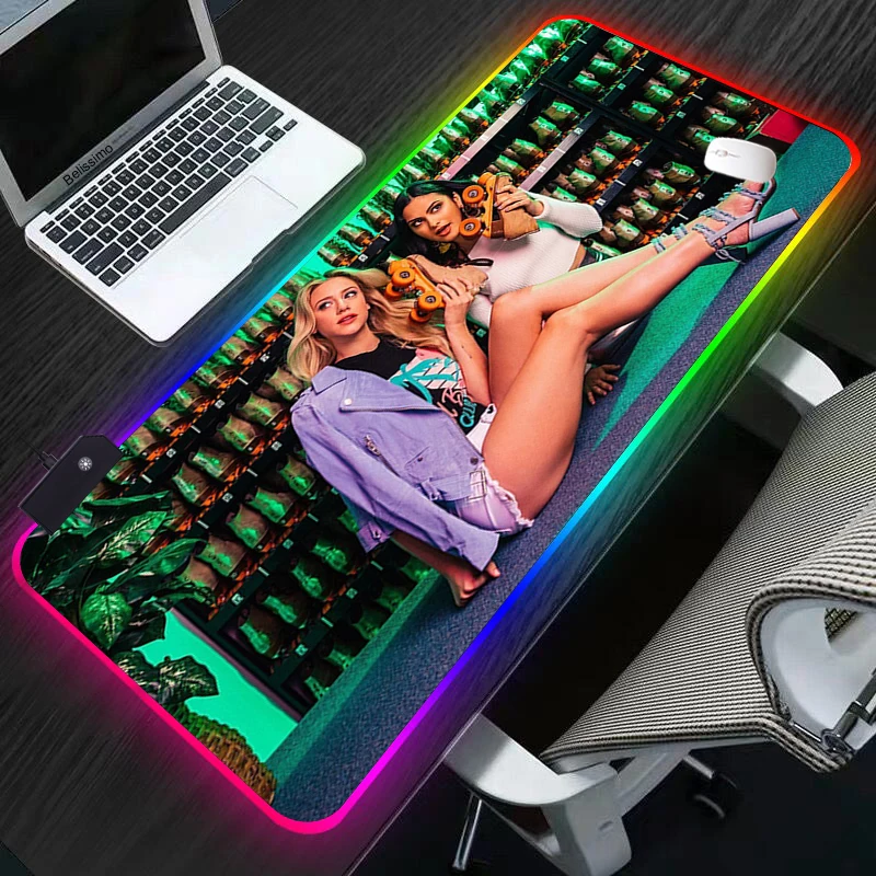 

RGB Riverdale Snakes Mouse Pad gaming accessories speed mini pc Gamer desk Mat Laptop Keyboard Table tapis souris mousepad 90x40