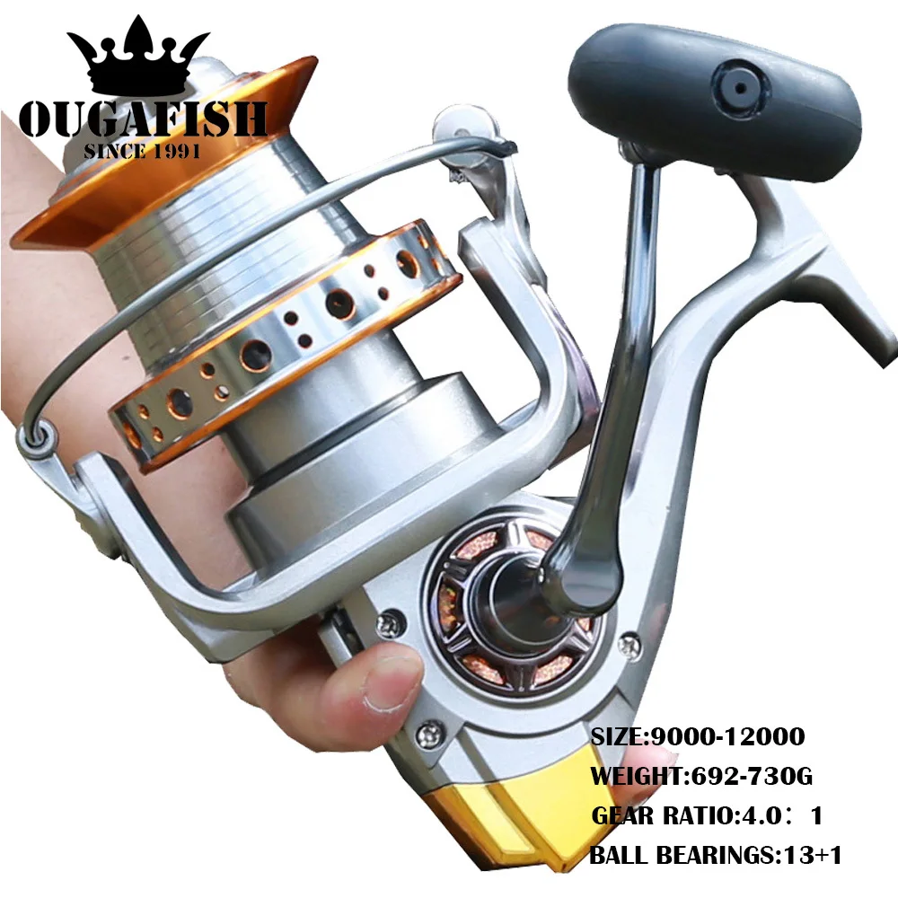 

2021 Far Throw Fishing Reel 9000-12000 13BB 4.0:1 Distant Metal Cup Freshwater Reservoir Boat Carp Spinning Reel Molinete Pesca