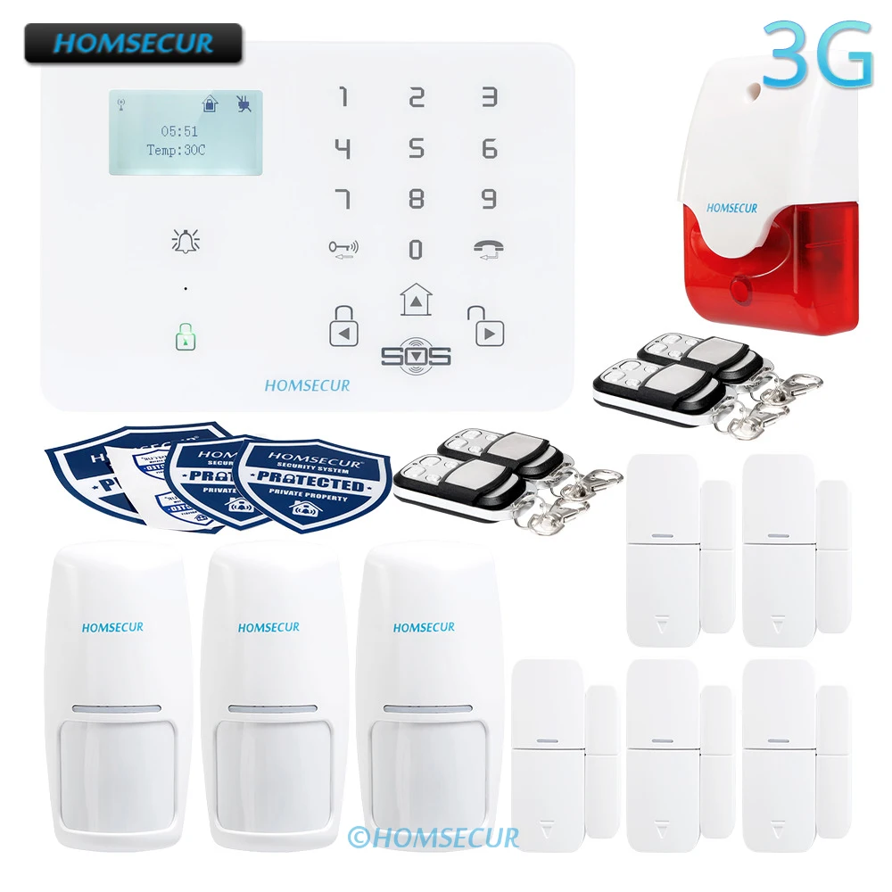 HOMSECUR беспроводный & WCDMA/GPS/GSM охранная сигнализация Системы + IOS/Android APP| |