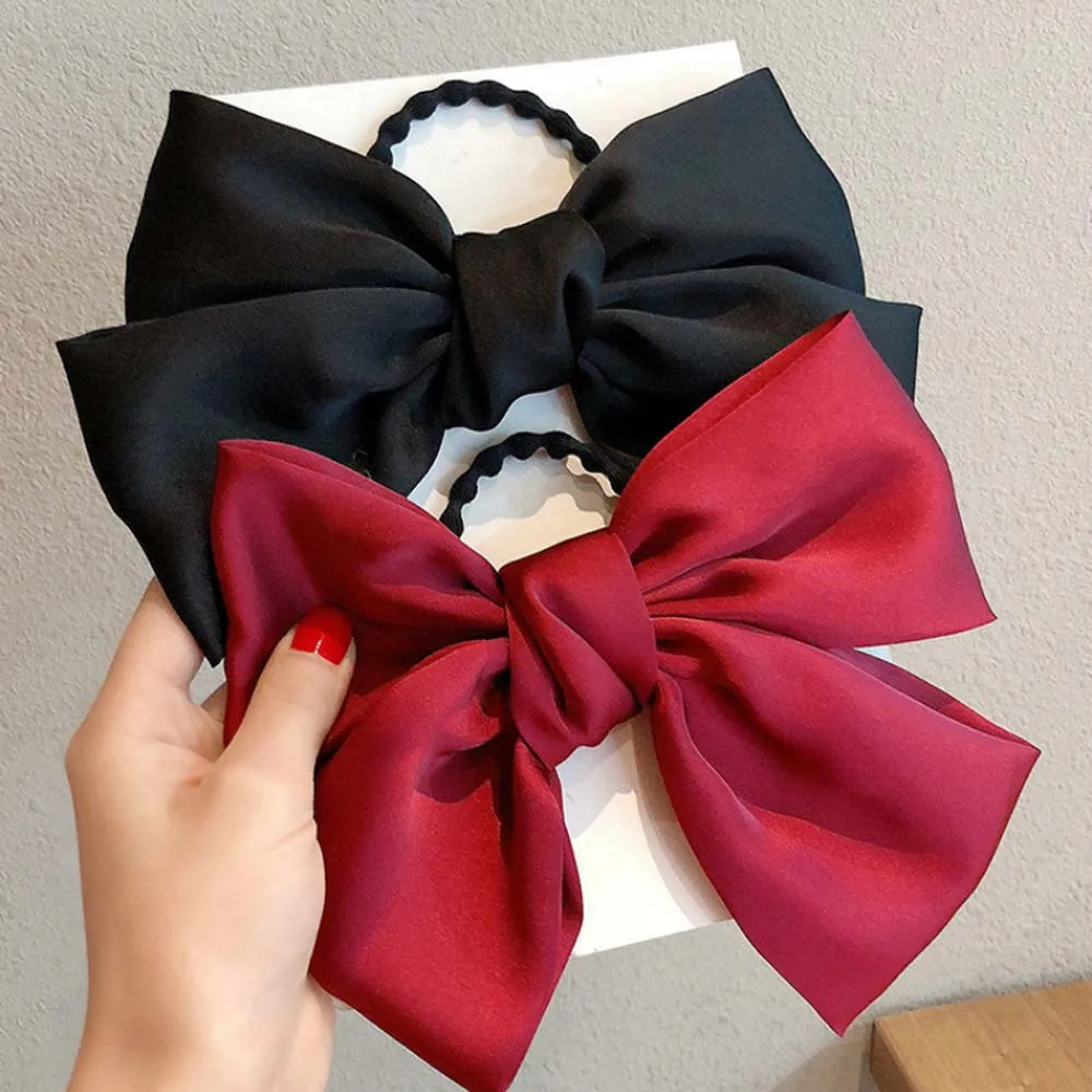 

Ponytail Holder Big Bow Scrunchies Hair Ring Candy Color Hair Ties Rope Women Hair Accessories Hair Bows for Girls Hairbands