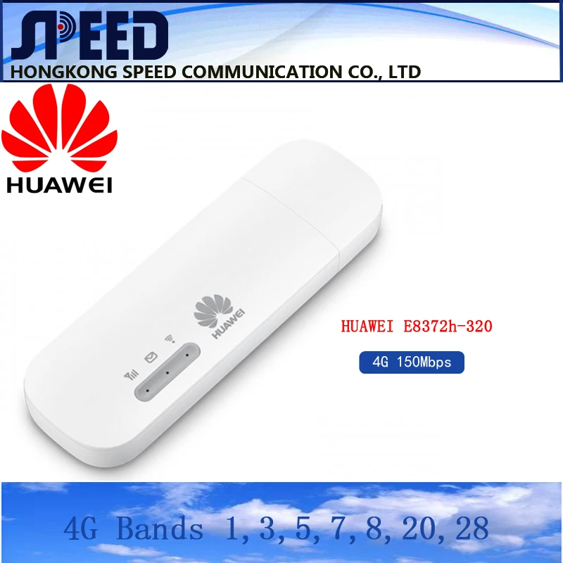2021 Новое поступление Разблокированный Huawei E8372h 320 4G USB Wi Fi модем E8372 логотип|3G