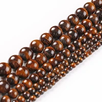 wholesale aaa quality red tiger eye natural stone round loose beads strand for jewelry making 4681012 mm diy bracelet 15