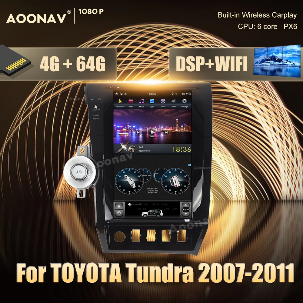 13 6 дюймовый Android автомобильный GPS Радио мультимедийный плеер для TOYOTA Tundra 2007-2011