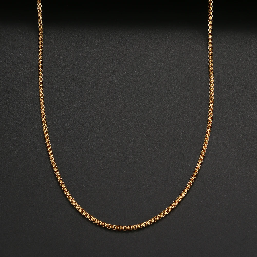 

Stainless Steel Necklace Trend Chain Fashion 0.3CM Pearl button Link Necklaces For Men Women Goth Jewelry Party Gifts Friends