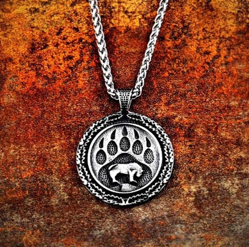 Модное ожерелье с подвеской в стиле ретро викингов милым медведем и когтями