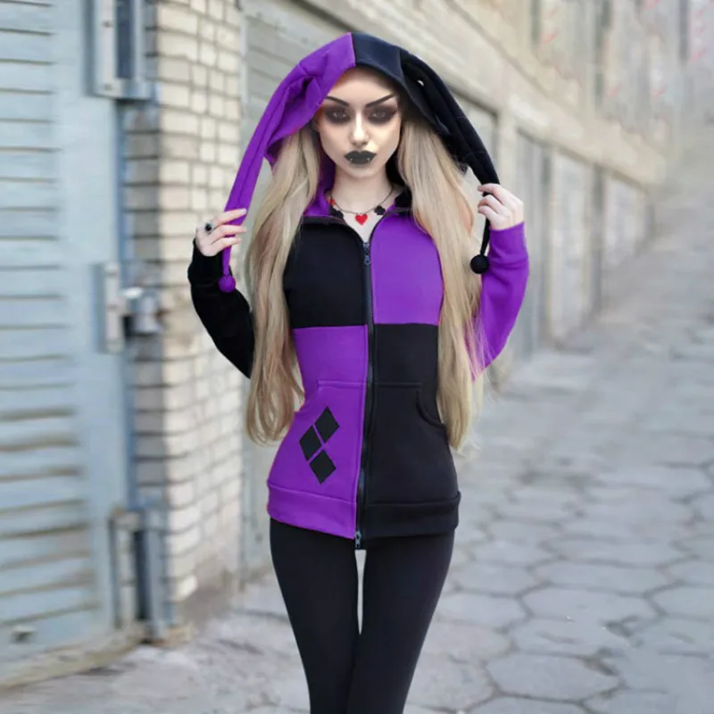 movie cosplay joker hoodies sweatshirts halloween funny clown hooded jacket tracksuit s 3xl c40m15 free global shipping