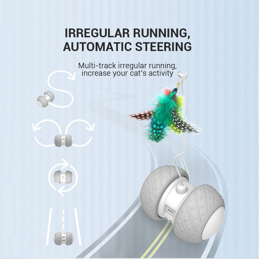 Smart Electronic Cat Toy Automatic Sensing Obstacles LED Wheel