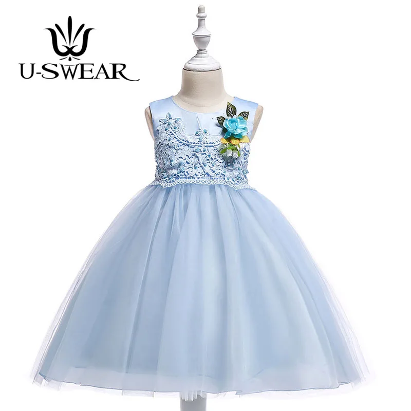 Новое поступление Детские Платья с цветочным узором для девочек Кружевное