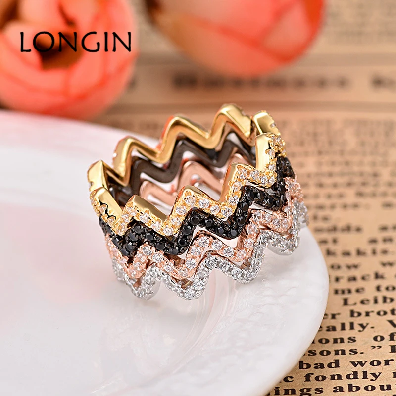 Ценные обещания волна женское кольцо моделирование классный простой циркон