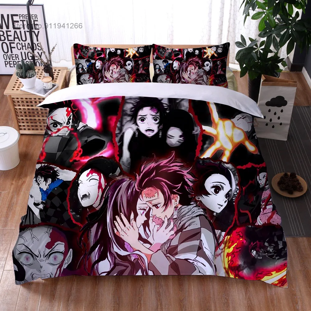 Комплект постельного белья в стиле аниме для спальни пододеяльник из полиэстера