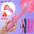 Вибратор-кролик с умным подогревом для точки G, фаллоимитатор интимные игрушки для женщин, вагинальный и клиторальный массажер, Женский мастурбатор, Эротические товары для взрослых