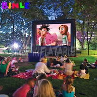Deluxe 10x8m Oxford cloth giant inflatable movie screenoutdoor rear cinema TV projector screen for open air use