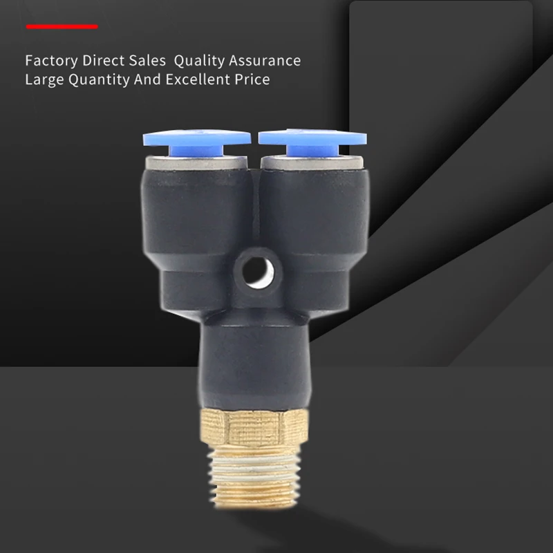 

PX Y Type Tee Air Pneumatic fittings quick Connector Push in 4mm-12mm OD Hose Male thread M5" 1/8" 1/4" 3/8" 1/2" bsp coupler