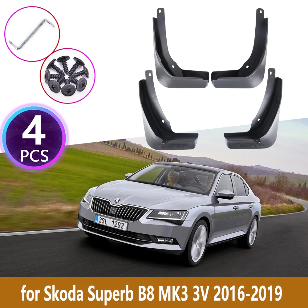 4 шт. передние и задние брызговики для Skoda Superb 3 B8 MK3 3V 2016 2017 2018 2019 Брызговики