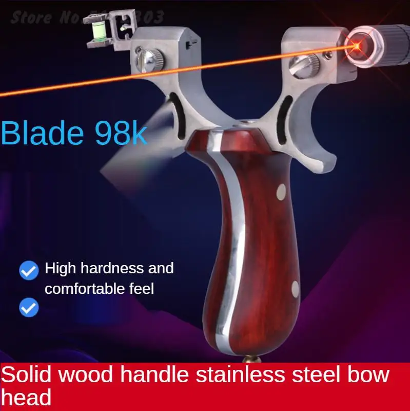 

Семейная катапульта из нержавеющей стали + деревянная ручка с резиновой лентой для наружной охоты