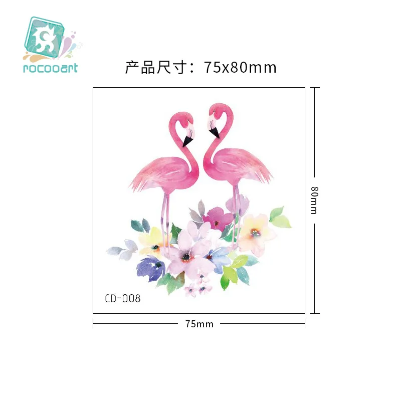 

Individuality Badge Flamingo Design Body Art Water Transfer Waterproof Temporary Tattoo Stickers For Women Fake Tattoos