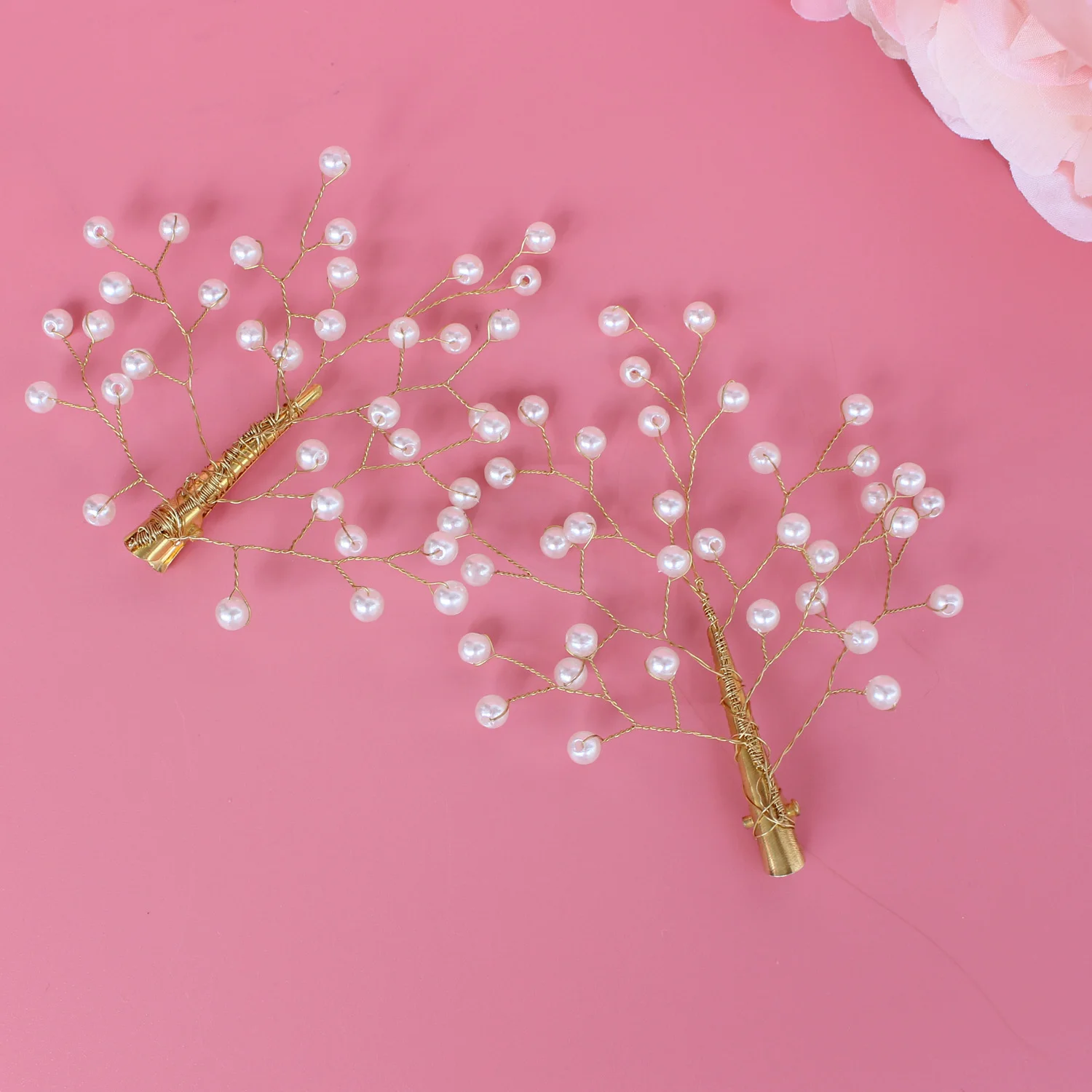 

YJWSXF Bridal hair accessories handmade bride pearl gold hair accessories