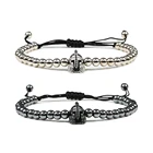 Модные регулируемые браслеты из медных бусин, фианиты, Императорский рыцарь, мужской браслет, очаровательные женские ювелирные изделия для йоги