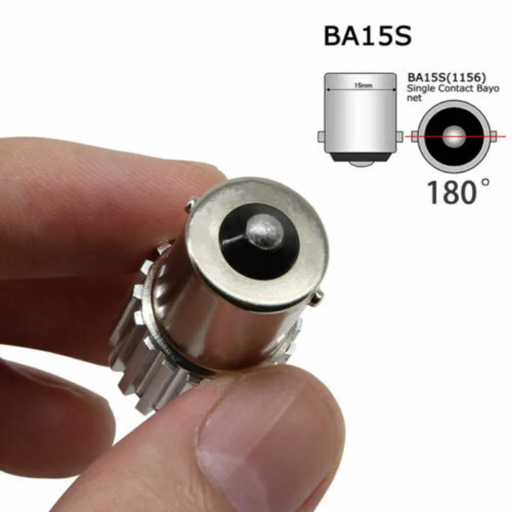 

Reverse BA15S 1156 COB LED Bulb Tail White 0.15A 12V 6000K Aluminum Brake