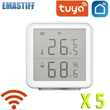 Датчик температуры и влажности Tuya Smart Home с Wi Fi и светодиодный ным экраном