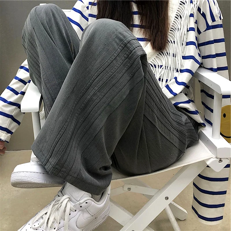 Осенне-зимние полосатые повседневные штаны для студентов детские свободные