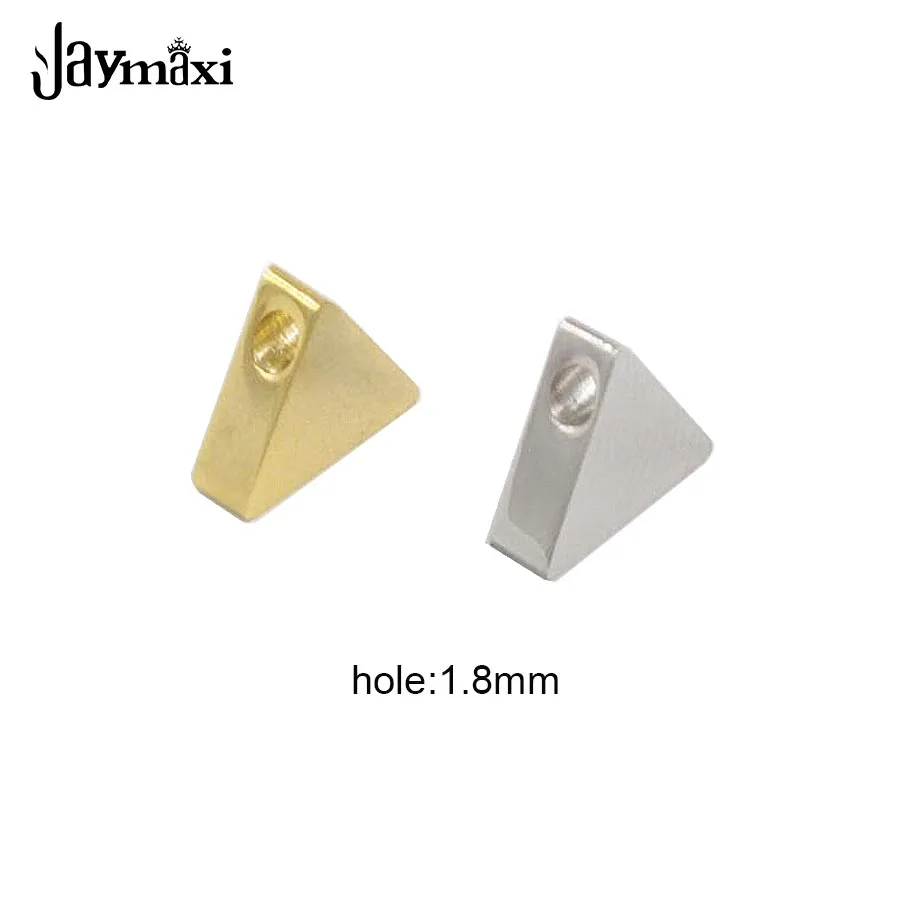 

Jaymaxi 9*8mm Geometry Triangle Beads Charms Mirror Polished Stainless Steel Hole 1.8mm Finding Beads Accessories 20piece/lot