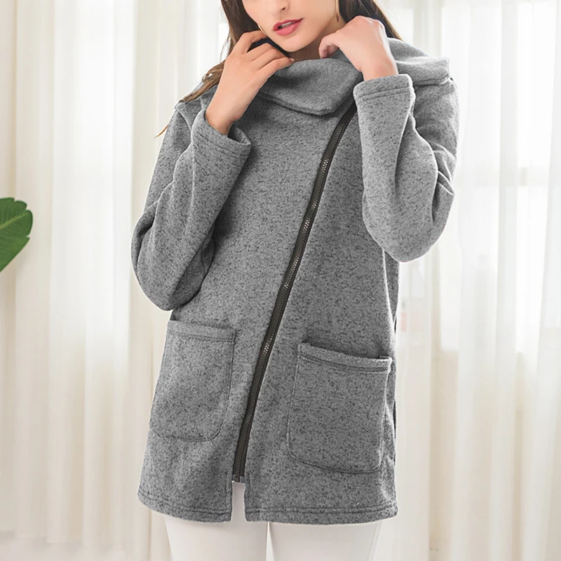 

Jacket Woman Autumn Winter Plus Size Cotton Overcoat Lapel Zipper Loose Outerwear For Female Causal Autumn Winter Womn Jacket