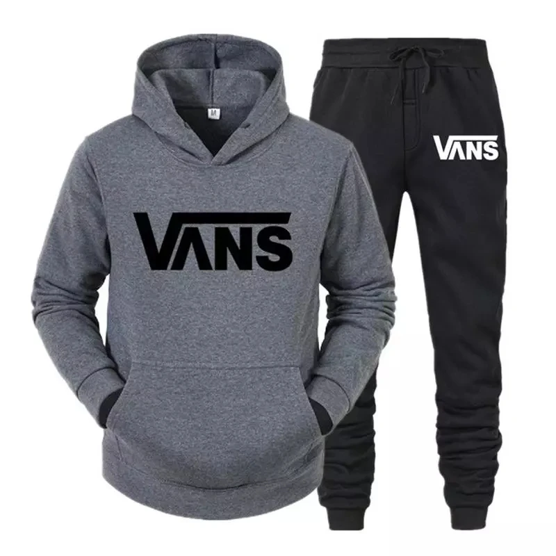 

2021 Casual Mannen Sets Kleding Vans Trainingspak Casual Sportsuit Hoodies Sportkleding Capuchon + Broek Trui Tweedelige Set