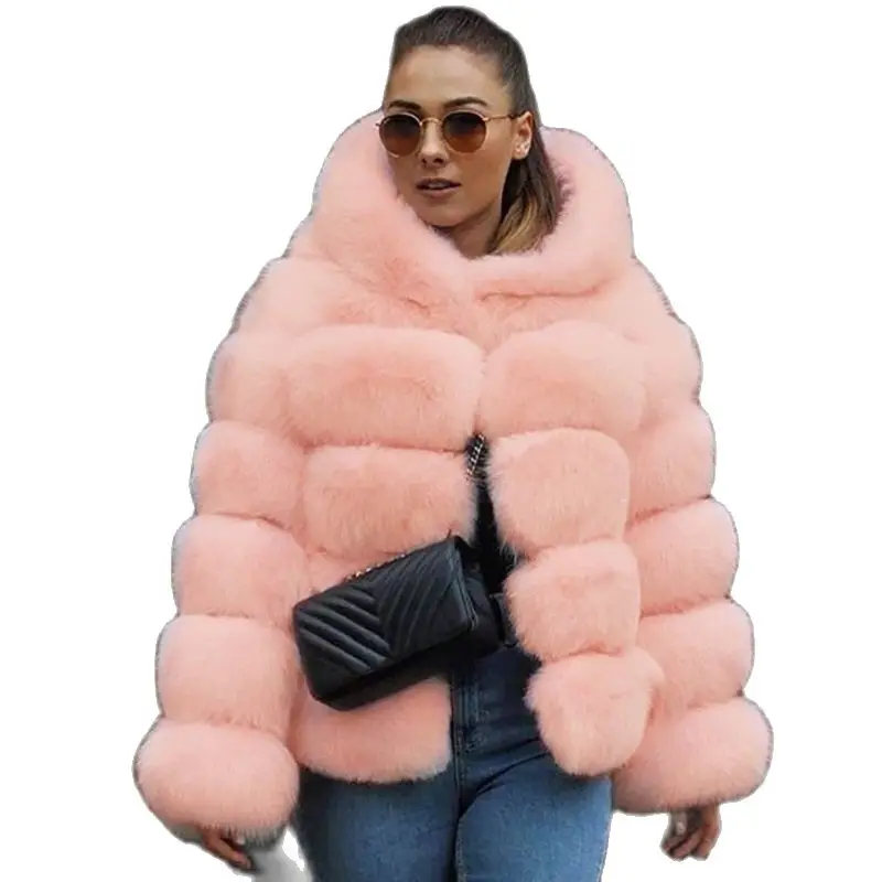 Новая Черная шуба 2021 модная свободная из искусственного меха норки и лисы
