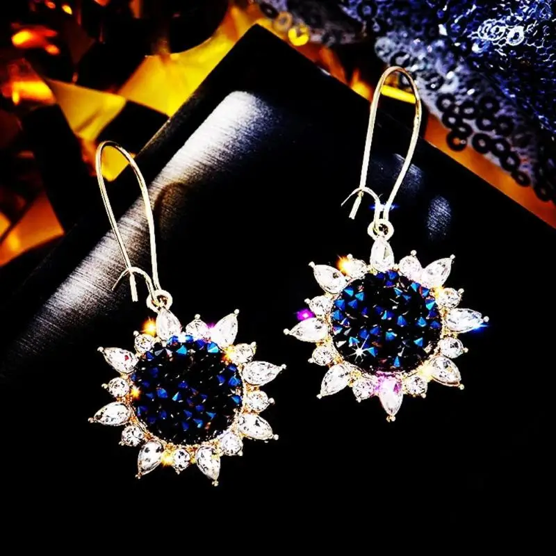 Блестящие новые модные брендовые ювелирные изделия со стразами Подсолнух