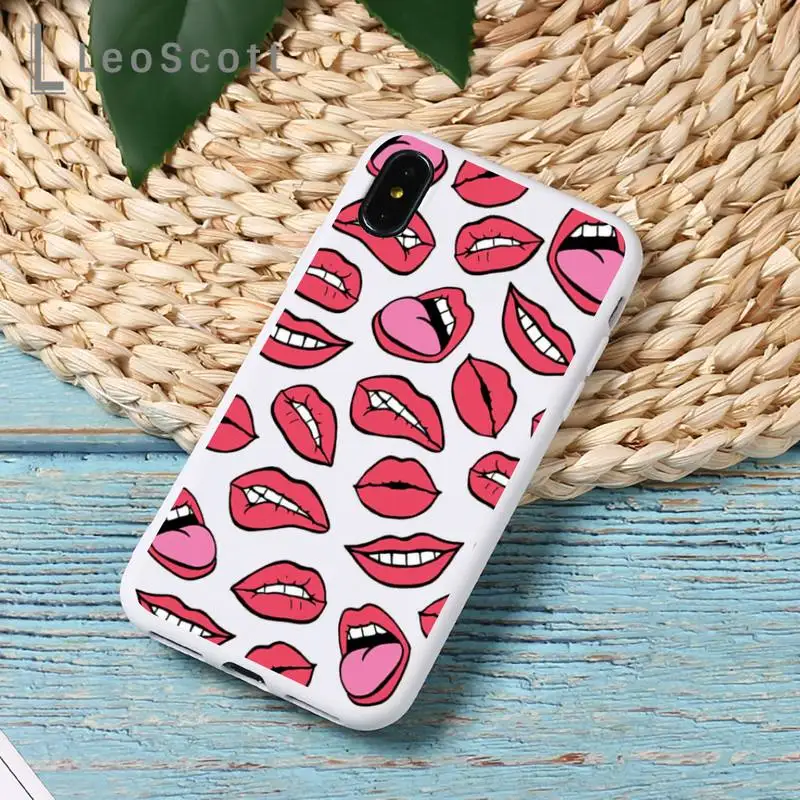 

Sexy lips lipstick Phone Case Candy Color for iPhone 11 12 mini pro XS MAX 8 7 6 6S Plus X 5S SE 2020 XR