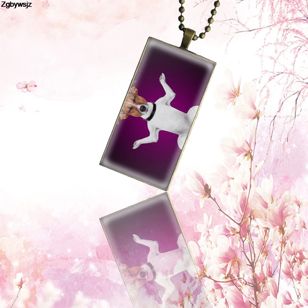 Для женщин Подарки мальчик Джек Рассел Собака Щенок стеклянная подвеска