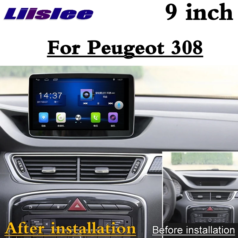 Автомобильный мультимедийный экран LiisLee для Peugeot 308 T7 2008 ~ 2013 GPS карта Wi Fi аудио