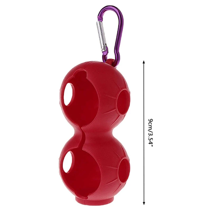 

2 Pack Golf Ball Holder Soft Silicone Clip Red with Aluminum Hook Golf Accessories