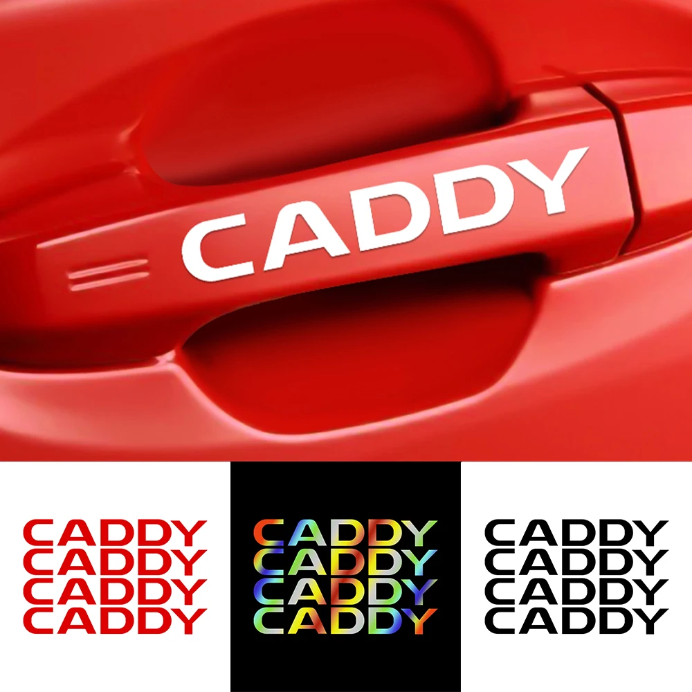 

4PCS Car Door Handle Wiper Rim Decor Stickers for Volkswagen VW Caddy Emblem Blue Motion Tiguan Passat MTM GOLF R32 Jetta Polo
