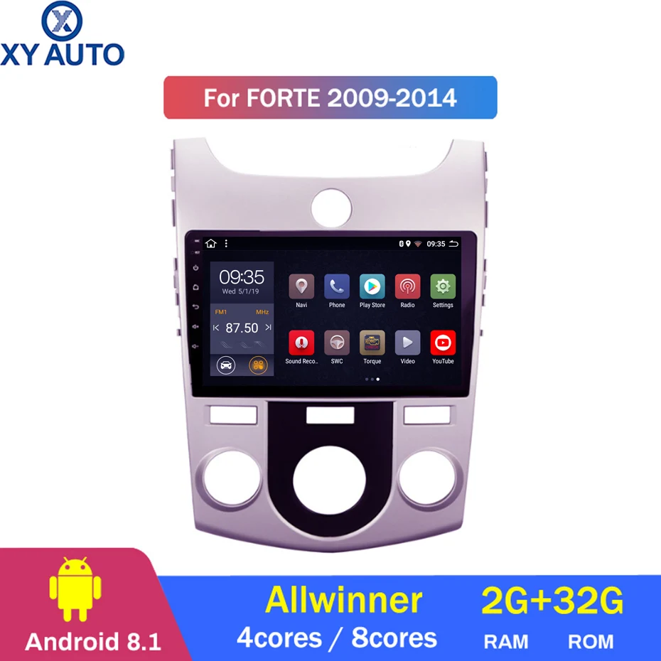 9 дюймов 2.5D IPS HD мультисенсорный экран Android 2009 2 Гб ОЗУ 32 ПЗУ NAVI для KIA forte 2014-MC с Bluetooth