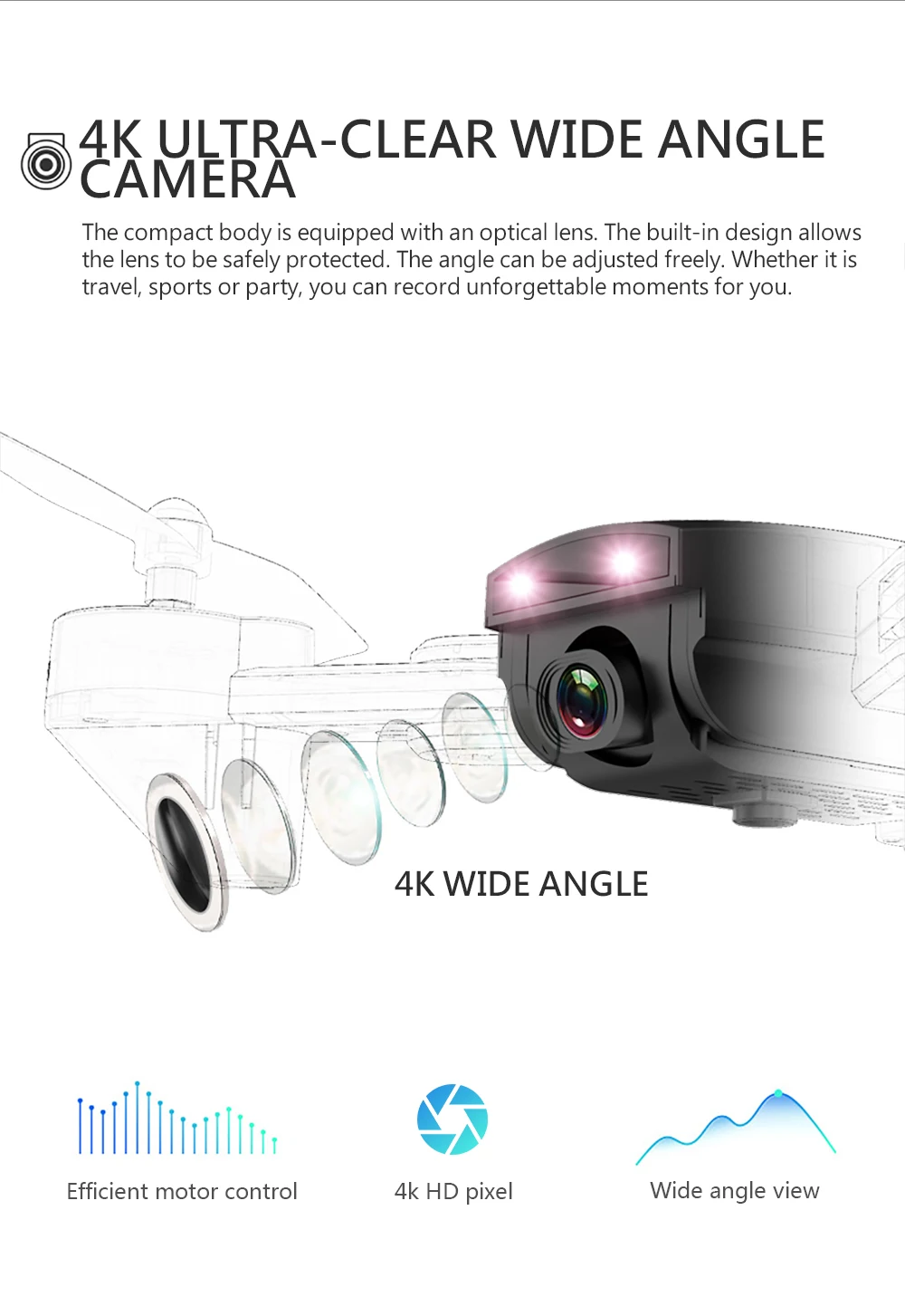 L107 Дрон 4K 2,4G wifi FPV с широкоугольным двойным HD Вертолет камеры игрушка 20 минут долгое время полета складной портативный
