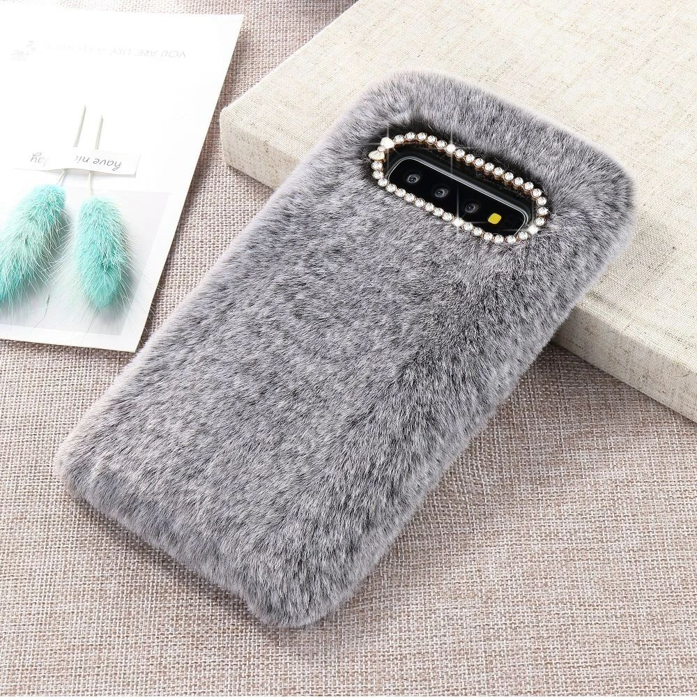 Милый теплый Пушистый чехол для Samsung S8 S9 S10 Plus S7 Edge S10e Note 9 10 A30 A40 A50 A21 A21S мягкий
