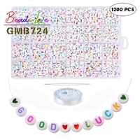 1200pcs 47mm letter acrylic beads set box round alphabet beads jewelry making kits for diy bracelet handcraft children gifts